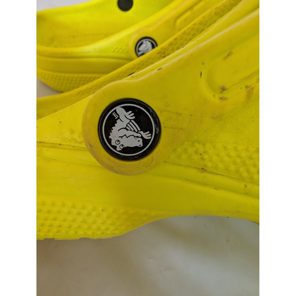 Crocs Classic Clogs Yellow Slip On Comfort Shoes Mens 8 Womens 10 - Picture 5 of 6